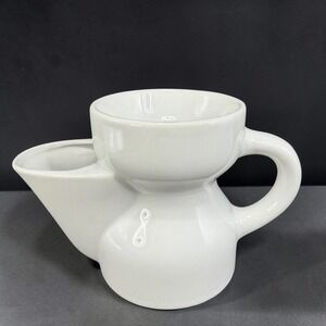 Crabtree & Evelyn London White Ceramic Shaving Scuttle Mug Soap Bowl Cup 7x4